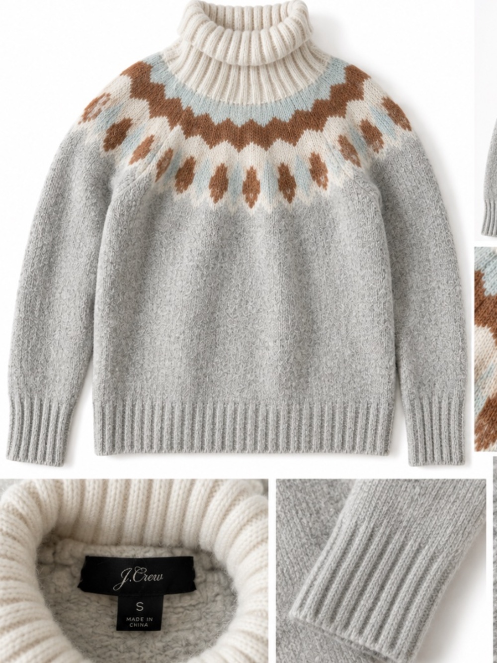 J.Crew Fair Isle Wool Alpaca Blend Turtleneck